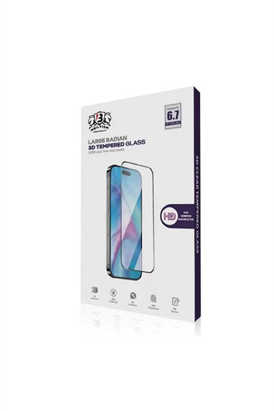 Mey İthalat®  iPhone 15 Pro Max Bilvis 0.18mm Plus Cam Ekran Koruyucu
