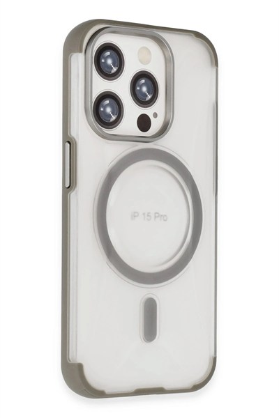 Mey İthalat®  iPhone 15 Pro Max Hilton Magsafe Kapak - Titan Gri