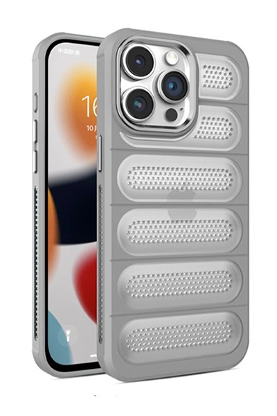 Mey İthalat®  iPhone 15 Pro Max Kılıf Airmax Silikon Kapak - Titan Gri