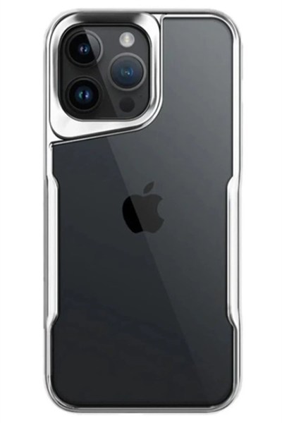 Mey İthalat®  iPhone 15 Pro Max Kılıf Boyi Silikon Kapak - Gümüş