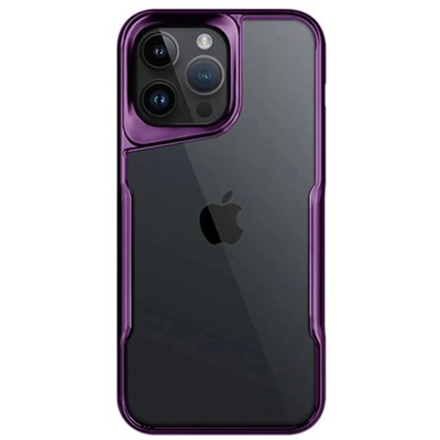 Mey İthalat®  iPhone 15 Pro Max Kılıf Boyi Silikon Kapak - Derin Mor