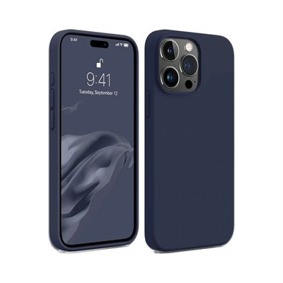 Mey İthalat®  iPhone 15 Pro Max Kılıf First Silikon - Lacivert