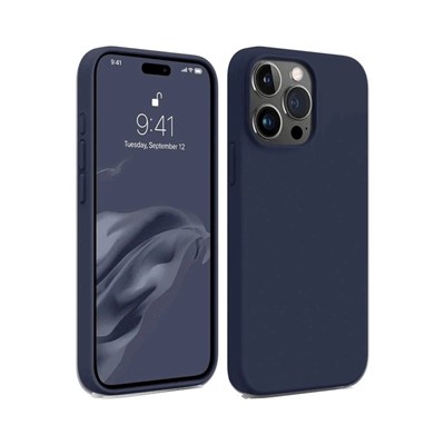 Mey İthalat®  iPhone 15 Pro Max Kılıf First Silikon - Lacivert