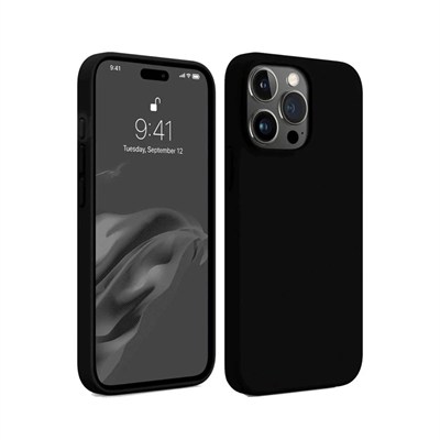 Mey İthalat®  iPhone 15 Pro Max Kılıf First Silikon - Siyah