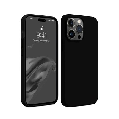 Mey İthalat®  iPhone 15 Pro Max Kılıf First Silikon - Siyah