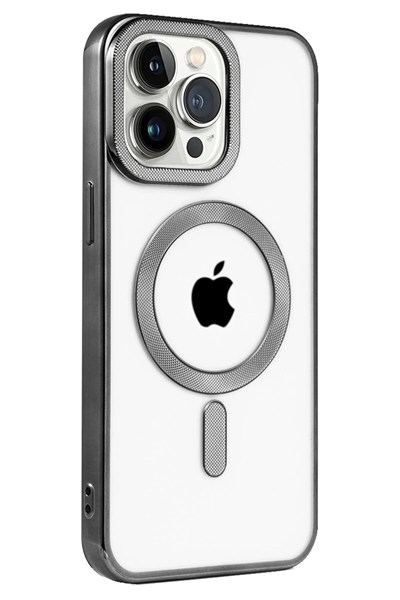 Mey İthalat®  iPhone 15 Pro Max Kılıf Kronos Magsafe Kapak - Siyah