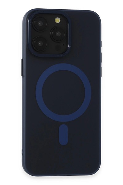 Mey İthalat®  iPhone 15 Pro Max Kılıf Lodos Magneticsafe Mat Kapak - Mavi