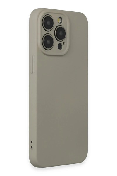 Mey İthalat®  iPhone 15 Pro Max Kılıf Nano içi Kadife Silikon - Beyaz Titanyum