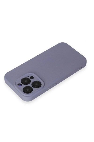 Mey İthalat®  iPhone 15 Pro Max Kılıf Nano içi Kadife Silikon - Lila