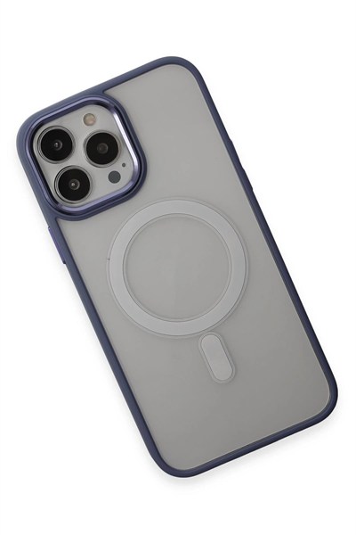 Mey İthalat®  iPhone 15 Pro Max Kılıf Room Magneticsafe Silikon - Sierra Blue
