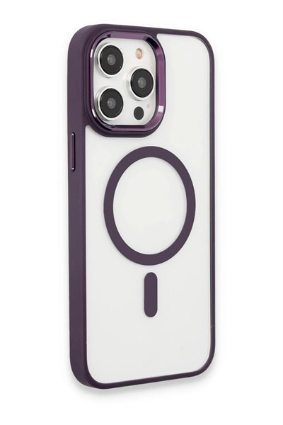 Mey İthalat®  iPhone 15 Pro Max Kılıf Room Magneticsafe Silikon - Derin Mor