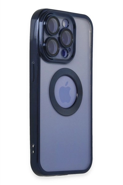 Mey İthalat®  iPhone 15 Pro Max Kılıf Slot Silikon - Lacivert