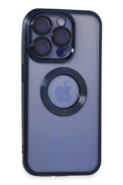Mey İthalat®  iPhone 15 Pro Max Kılıf Slot Silikon - Lacivert