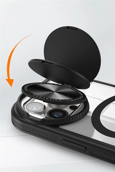 Mey İthalat®  iPhone 15 Pro Max Kılıf Teleskop Lens Magsafe Silikon Kapak - Derin Mor