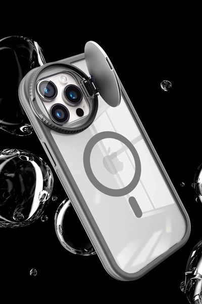 Mey İthalat®  iPhone 15 Pro Max Kılıf Teleskop Lens Magsafe Silikon Kapak - Koyu Yeşil