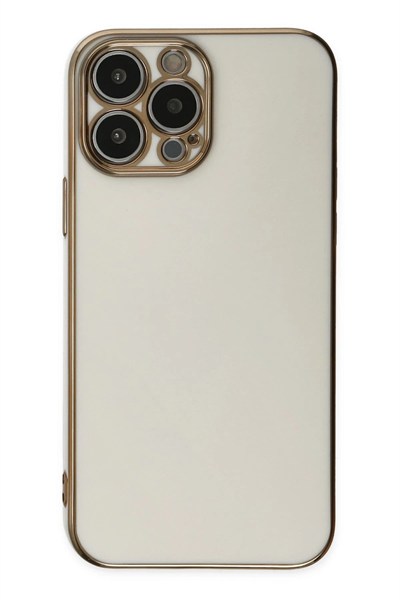 Mey İthalat®  iPhone 15 Pro Max Kılıf Volet Silikon - Beyaz