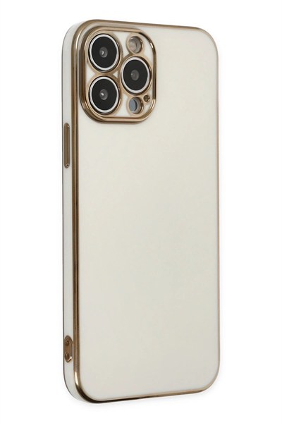 Mey İthalat®  iPhone 15 Pro Max Kılıf Volet Silikon - Beyaz