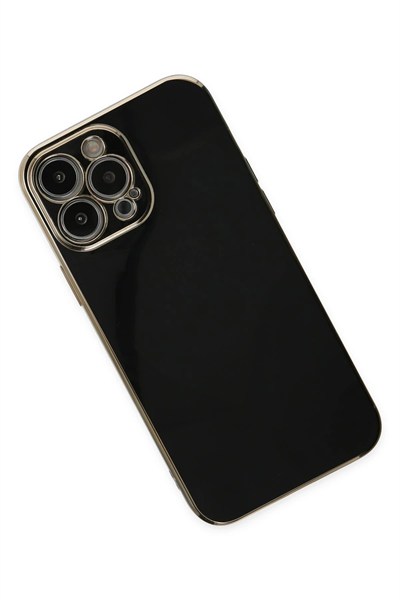 Mey İthalat®  iPhone 15 Pro Max Kılıf Volet Silikon - Siyah