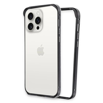 Mey İthalat®  iPhone 15 Pro Max Land Bumper Koruma Kapak - Siyah