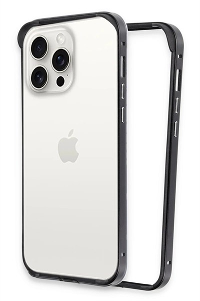Mey İthalat®  iPhone 15 Pro Max Land Bumper Koruma Kapak - Siyah