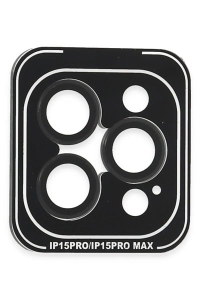 Mey İthalat®  iPhone 15 Pro Max PVD Metal Kamera Lens - Siyah
