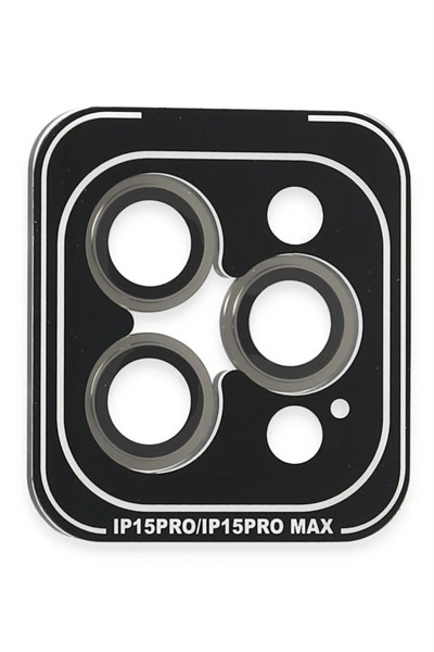 Mey İthalat®  iPhone 15 Pro Max PVD Metal Kamera Lens - Gri