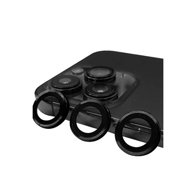 Mey İthalat®  iPhone 15 Pro Max Raze Metal Kamera Lens - Siyah