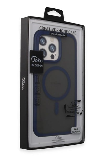 Mey İthalat®  iPhone 15 Pro Max Toras Airbag Magsafe Kapak - Lacivert