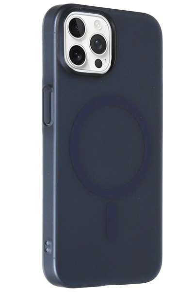 Mey İthalat®  iPhone 15 Pro Max Tuna PC Slim Magsafe Kapak - Lacivert