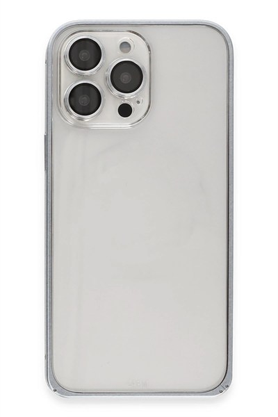 Mey İthalat®  iPhone 15 Pro Metal Bumper Mat Kapak - Gri