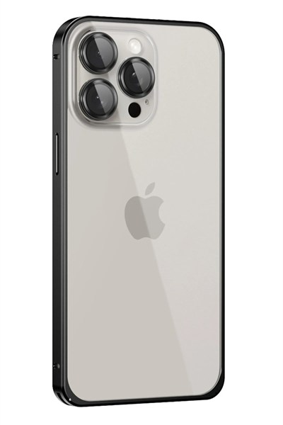 Mey İthalat®  iPhone 15 Pro Metal Bumper Mat Kapak - Siyah