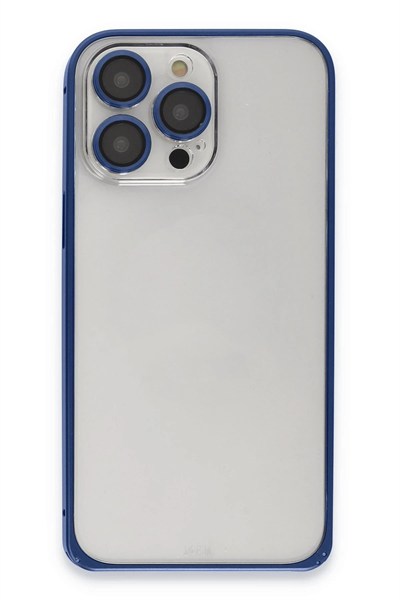 Mey İthalat®  iPhone 15 Pro Metal Bumper Mat Kapak - Lacivert