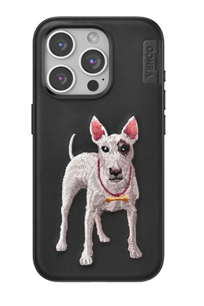 Mey İthalat®  iPhone 15 Pro Perma Desenli Kapak - Siyah