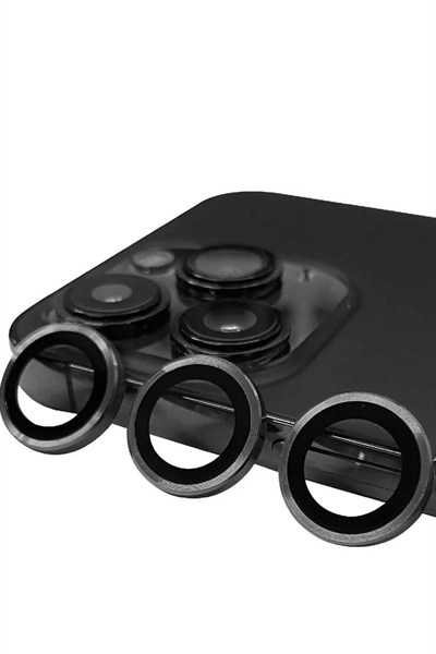Mey İthalat®  iPhone 15 Pro Raze Metal Kamera Lens - Titan Gri