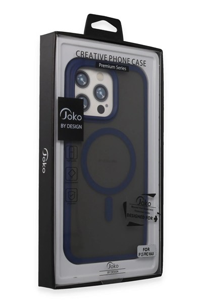 Mey İthalat®  iPhone 15 Pro Toras Airbag Magsafe Kapak - Lacivert