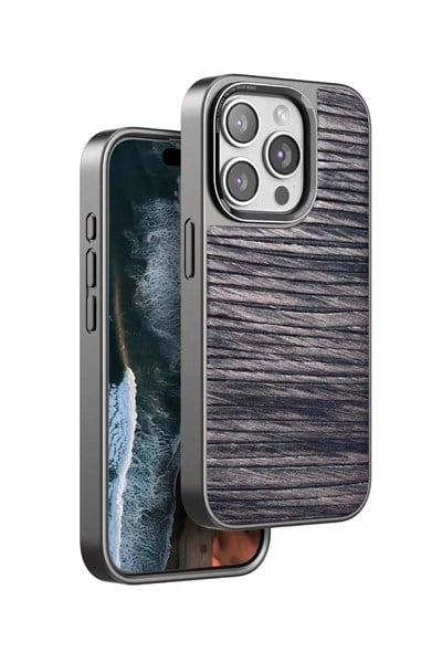 Mey İthalat®  iPhone 15 Pro Wave Kapak - Kahverengi