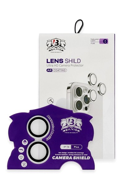 Mey İthalat®  iPhone 16 Bilvis Titan Kamera Lens - Gümüş