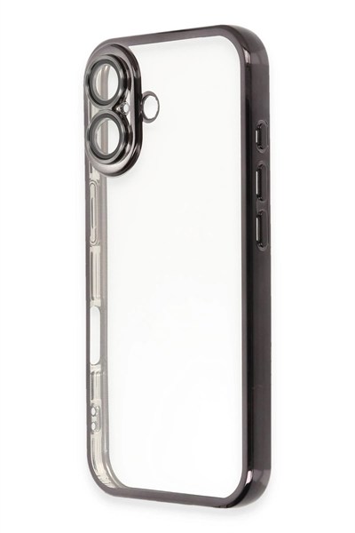 Mey İthalat®  iPhone 16 Kılıf  Lensli Silikon - Siyah