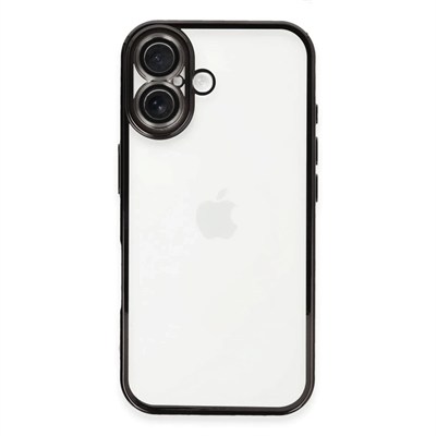 Mey İthalat®  iPhone 16 Kılıf  Lensli Silikon - Siyah