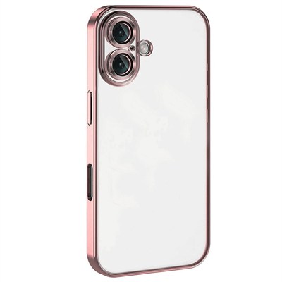 Mey İthalat®  iPhone 16 Kılıf  Lensli Silikon - Pembe