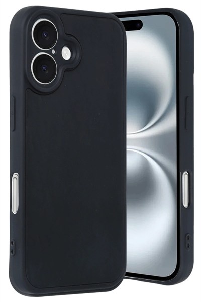 Mey İthalat®  iPhone 16 Kılıf Aras Deri Kapak - Siyah