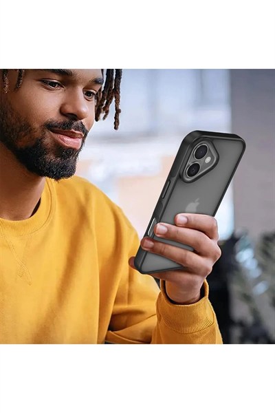 Mey İthalat®  iPhone 16 Kılıf Elegant Kapak - Siyah
