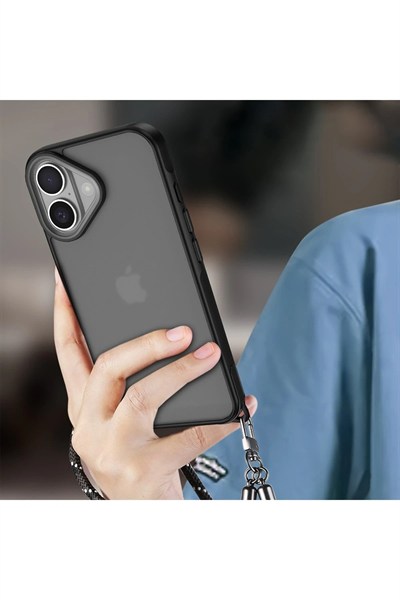 Mey İthalat®  iPhone 16 Kılıf Elegant Kapak - Siyah
