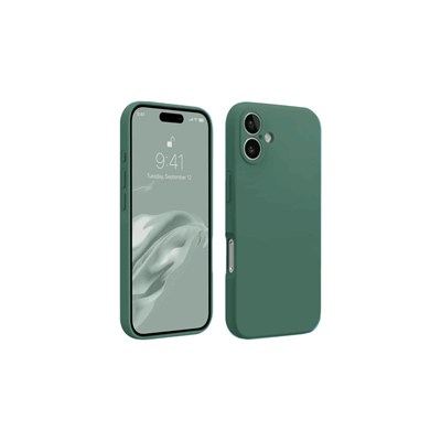 Mey İthalat®  iPhone 16 Kılıf First Silikon - Koyu Yeşil