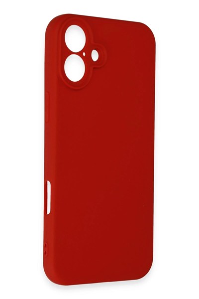 Mey İthalat®  iPhone 16 Kılıf First Silikon - Kırmızı