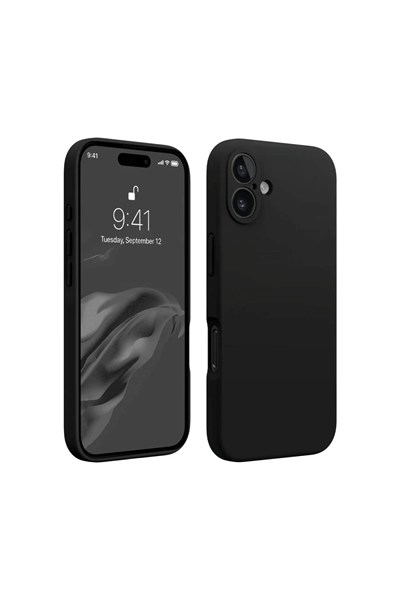 Mey İthalat®  iPhone 16 Kılıf First Silikon - Siyah