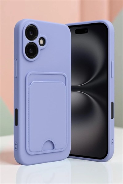 Mey İthalat®  iPhone 16 Kılıf Kelvin Kartvizitli Silikon - Bordo