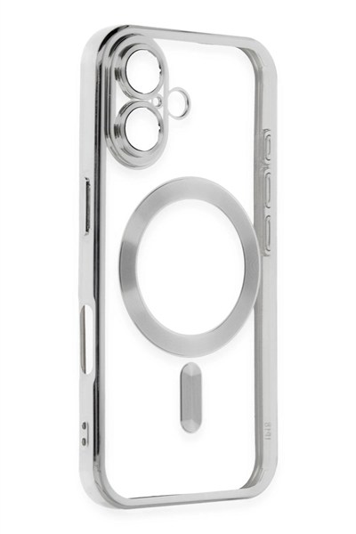Mey İthalat®  iPhone 16 Kılıf Kross Magneticsafe Kapak - Gümüş