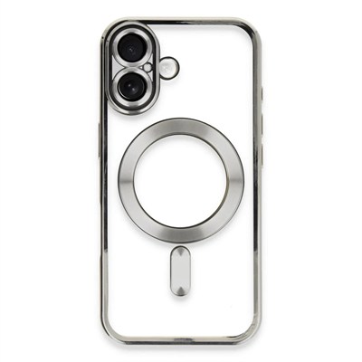 Mey İthalat®  iPhone 16 Kılıf Kross Magneticsafe Kapak - Gümüş