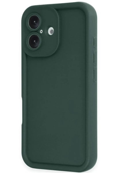 Mey İthalat®  iPhone 16 Kılıf Viera Silikon - Koyu Yeşil